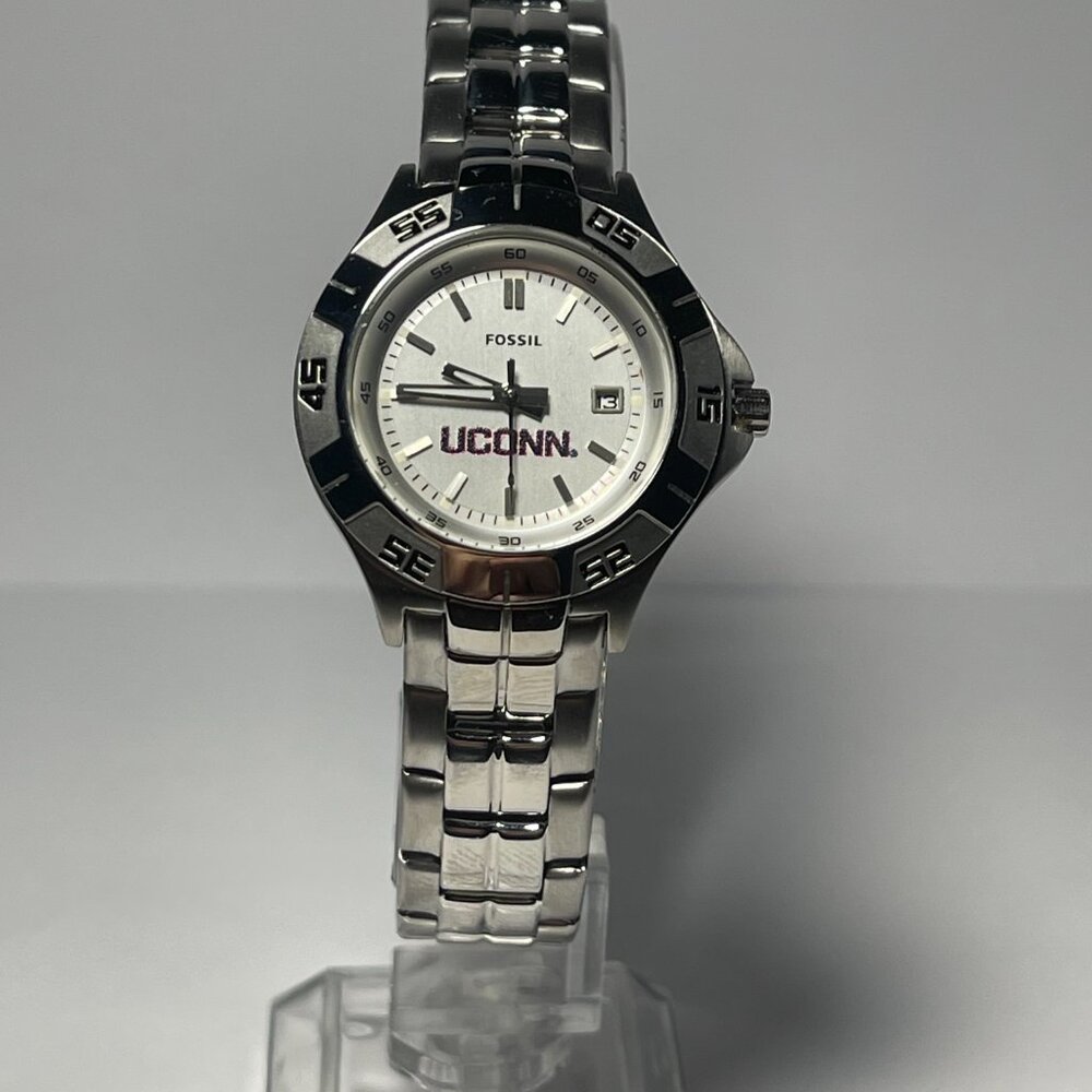 UConn Huskies NCAA Stainless-Steel Women's Watch by Fossil NEW